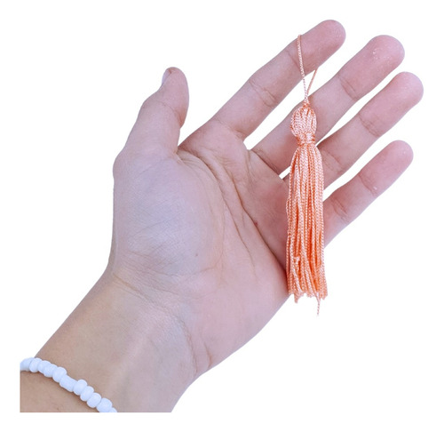 Pingente De Seda Tassel - Franja - Salmão Escuro - C/50 Nybc