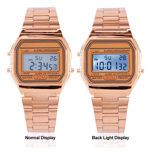 Reloj De Pulsera Digital Con Respaldo Led Y Correa Electróni