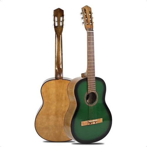 Guitarra Electro Acustica Criolla Funda Pua Colores Color Verde Material Del Diapasón Madera Orientación De La Mano Zurdo