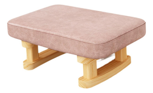 Taburete Rectangular Corto, Taburete Acolchado, Rosa