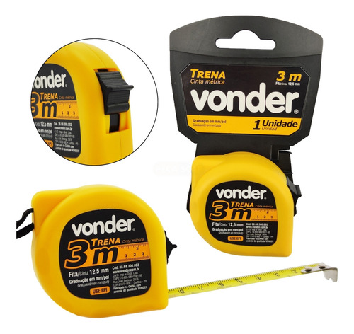 Kit 12 Trenas Curta De Aço 3 Metros Alta Qualidade - Vonder