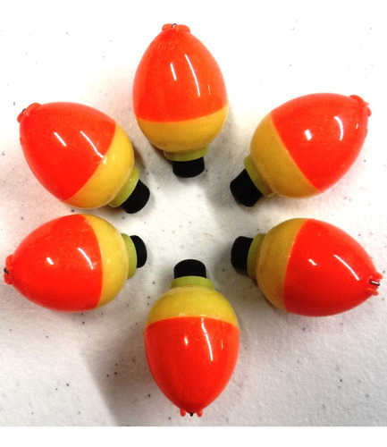 Bobber Hielo 1 ; Forma Pera; Naranja Amarillo; 6; Facil Ver