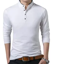 Comprar Polos Manga Larga Cuello Chino, Mao, Neru Slim Fit De Hombre