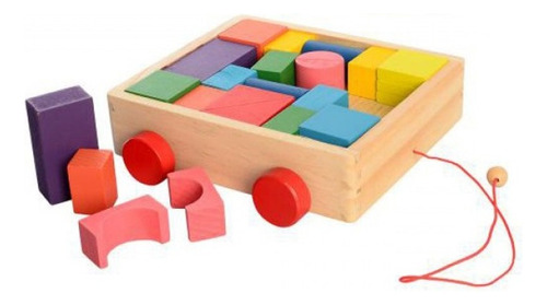 Carro De Arrastre Con Bloques De Madera