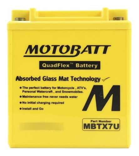 Batería Para Moto  Motobatt Mbtx7u 12v 8ah