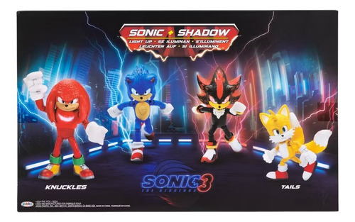 Figuras De Acción Sonic 3 Shadow Knuckles Tails Con Luz