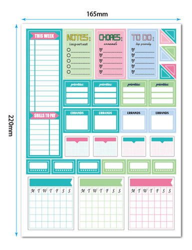 Hojas De Pegatinas Decorativas, Notas, Calendario De Decorac