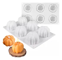 Comprar New Molde Silicón 3d Calabazas Halloween Vela Jabones