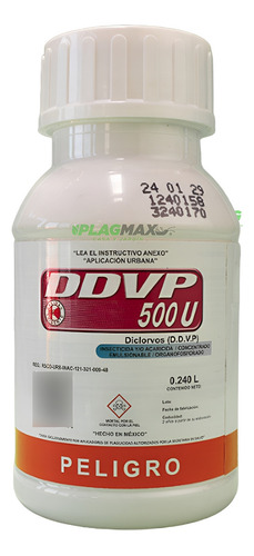 Ddvp 500u 240ml Veneno Insecticida Cucaracha Alacrán 2piezas