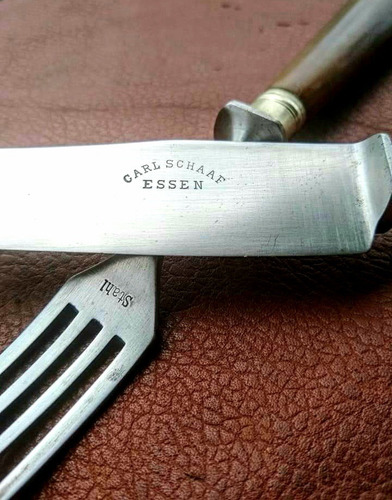 Juego Antiguo Cuchillo Y Tenedor Alemán Carl Schaaf Essen