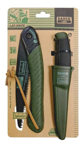 Imagen 7 de 10 de Kit Supervivencia Bahco Cuchillo Con Vaina Y Serrucho Verde