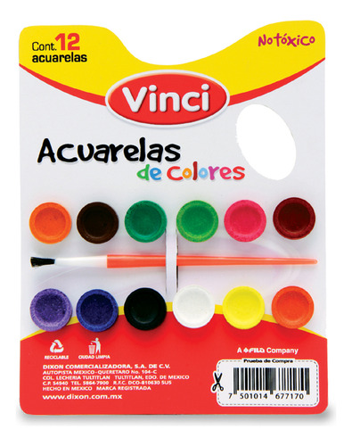 Acuarelas Vinci Cantidad 12 Pastillas Incluye Un Pincel