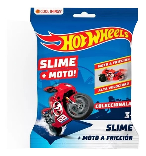 Moto Hot Wheels Slime Colección Carrera Y Bolsa 