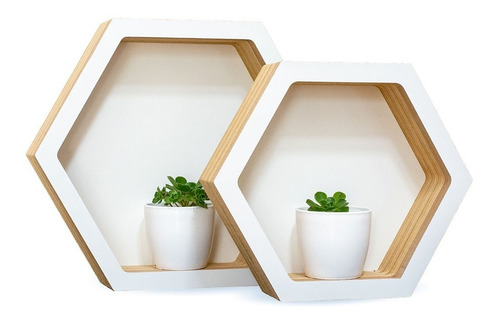 Imagen 6 de 8 de Repisas Hexágono X2 Escandinavo Nordico Decoracion