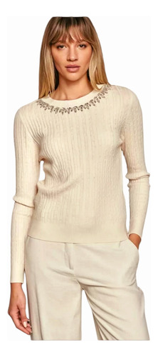 Sweater Mujer Brillos Tejido Elastizado Trenzado K-lipso