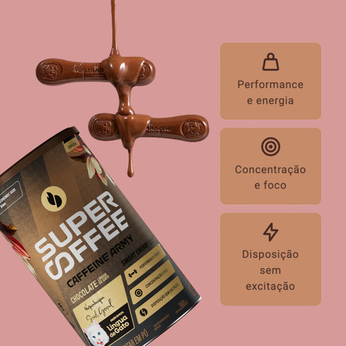 Supercoffee 3.0 Chocolate Língua De Gato Caffeine Army 380g