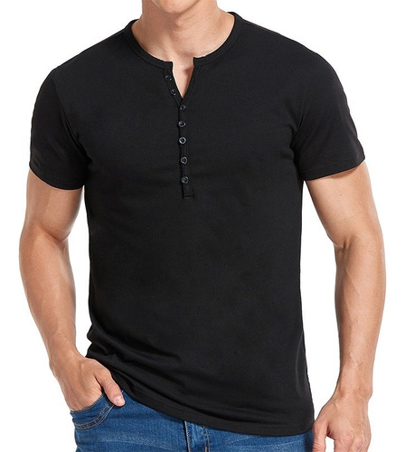 Camiseta Casual Lisa De Manga Corta Completa De Algodón