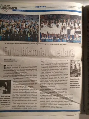 Argentina Oro Olimpico Futbol Basquet La Nación Histórico (Usado)