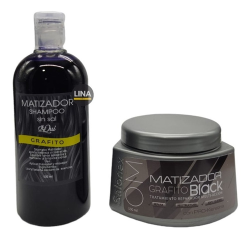 Kit Shampo Matizante + Crema Matizadora Azul Violeta Grafito