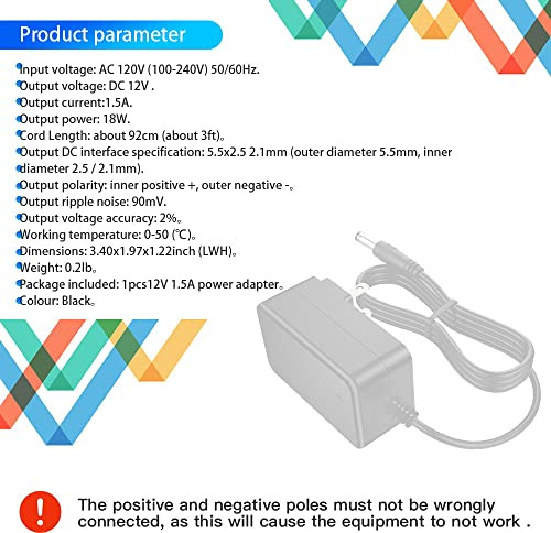 Pack Adaptador 12v 1.5a Ac/dc Para Led, Motor Y Cctv