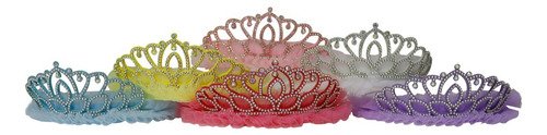 Diadema Corona Princesa Set 6 Cumpleaños Multicolor