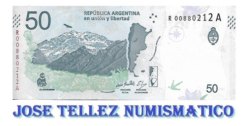 Billete $ 50 Condor Reposicion Sandleris F. 2 Unc Palermo