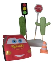 Comprar Adorno De Torta De Cars Y Apliques En Porcelana Fria Multicolor Cars Con Apliques