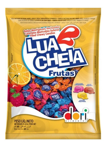 Lua Cheia Bala Recheada Frutas Sortidas 400g - Sem Glúten 