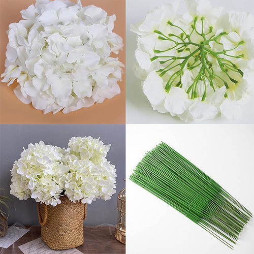 Pacote Completo De 20 Cabeças De Flores De Seda De Hortênsia