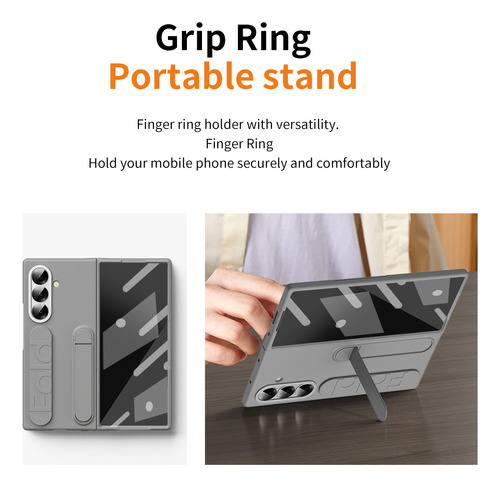 Funda Para Samsung Z Fold 3/4/5/6/7, Bisagra Delgada, A Prueba De Golpes, Protector De Pantalla Con Mango Delgado