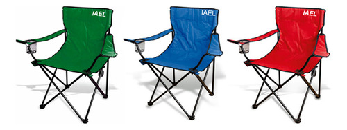 Imagen 2 de 5 de Silla Director Camping Apoyabrazo Porta Vaso Bolso Rojo Iael