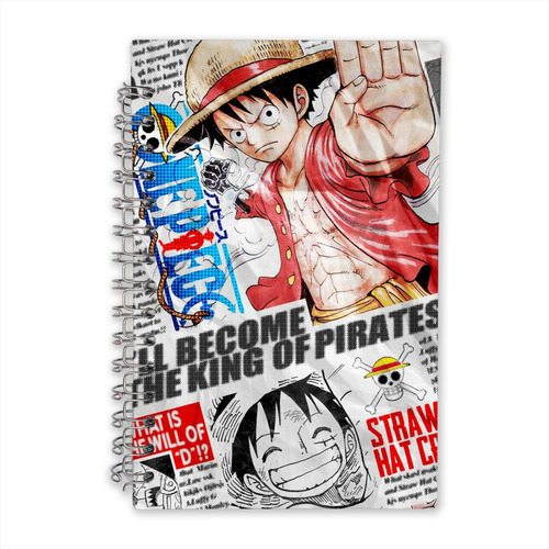 One Piece  Luffy Cuaderno Pasta Dura  Media Carta
