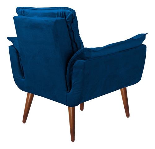 Poltrona Decorativa Opala Para Sala Confortável Arapongas Cor Azul-marinho