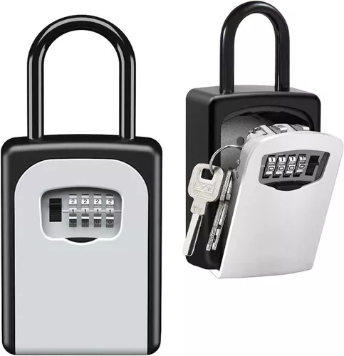 Fayleeko - Caja de bloqueo de llaves para pared, caja de seguridad de 4  dígitos para exteriores, llaves de casa, capacidad de 5 llaves, caja de