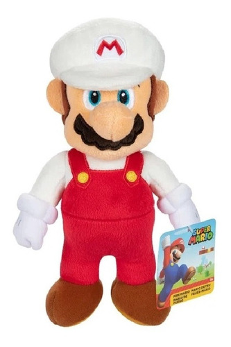 Brinquedo Pelucia Super Mario 23cm Fire Mario Candide 3131
