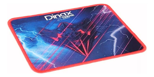 Mousepad Dinax Xtreme Series Gamer Azul Y Rojo 23x20cm Color Azul Marino Diseño Impreso Con Dibujo Y Detalles Bordeados En Borde Rojo