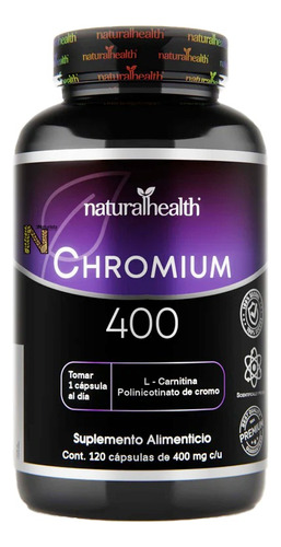 Chromium 400 L-carnitina (120 Caps) Naturalhealth Premium Sabor Sin sabor