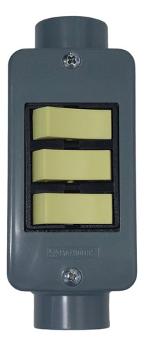 Kit Caixa P/ Condulete 3/4 Sobrepor + 3 Interruptor Simples