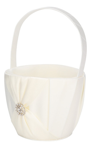 Cesta De Flores De Boda De Material Satinado De Seda Cesta