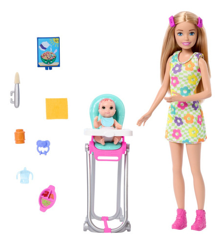 Barbie Set De Juego Skipper Hora Del Desayuno Con Bebé Color Multicolor