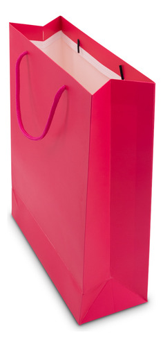 Bolsas De Regalo Con Asa 26x10x32 Cm Fucsia Mate 12 Unidades