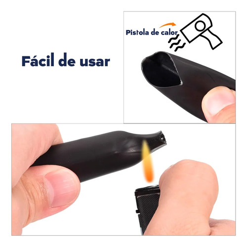 Tecneu 10 Metros de Thermofit Termorretráctil 5mm 13/64in Termofit Negro Aislante