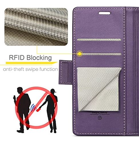 Funda Cartera Para Google Pixel 8 Morado Piel Sintetica -9