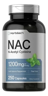 Nac N-acetil Cisteína Max Pureza 1200mg 250caps Brain Health