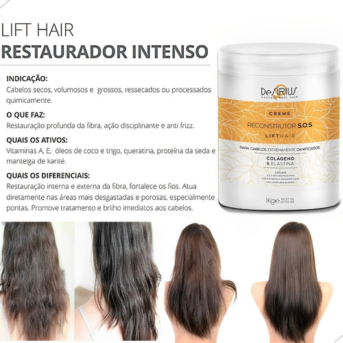 Mascara Creme Cabelo Seco E Quebrado Danificado Elástico