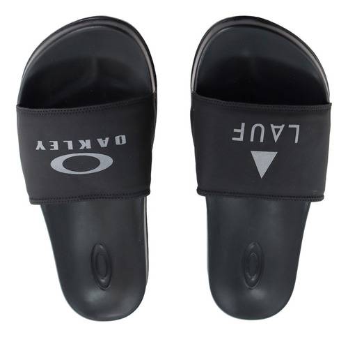 Chinelo Slide Masculino Collab Oakley X Lauf Jet Black