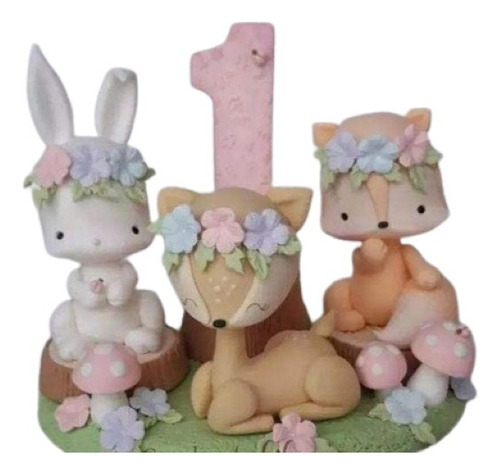Vela Animalitos Del Bosque Tribales En Porcelana .