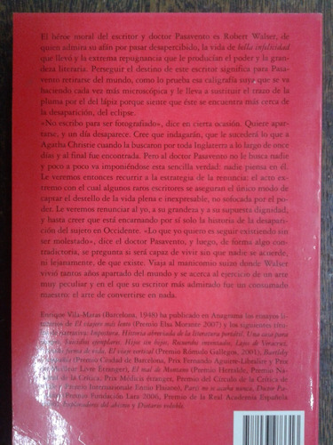 Imagen 2 de 3 de Doctor Pasavento * Enrique Vila-matas * Anagrama *