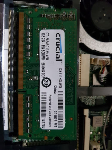 Memoria Ram Crucial 1gb Ddr3 1333mhz Sodimm Netbook/notebook