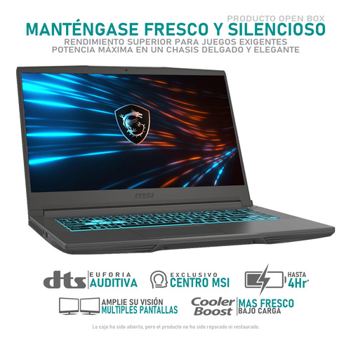 Laptop Gamer Msi Thin15 Rtx4050 Core I5 16g 512gb Mochila Ob Gris